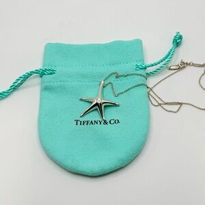 Tiffany & Co. Elsa Peretti 16 in Necklace with 28 mm Starfish Pendant 925 Signed
